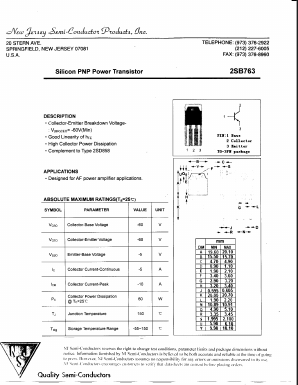 2SB765 Datasheet PDF New Jersey Semiconductor