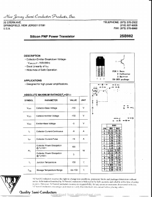 2SB982 Datasheet PDF New Jersey Semiconductor