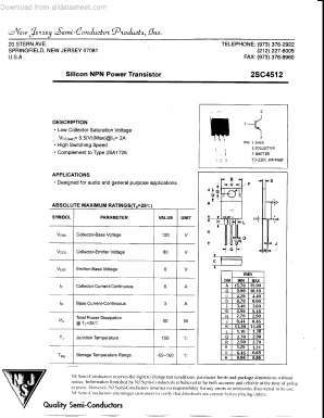 2SC4512 Datasheet PDF New Jersey Semiconductor
