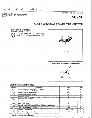 BUV52 Datasheet PDF New Jersey Semiconductor