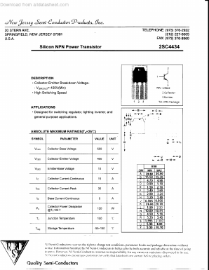 2SC4434 Datasheet PDF New Jersey Semiconductor