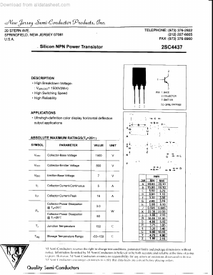 2SC4437 Datasheet PDF New Jersey Semiconductor