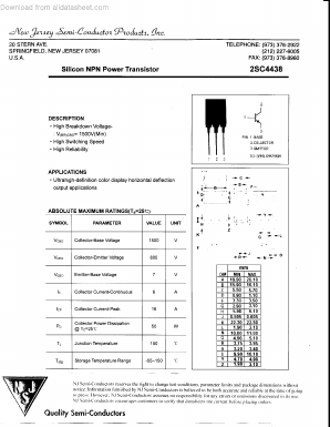 2SC4438 Datasheet PDF New Jersey Semiconductor