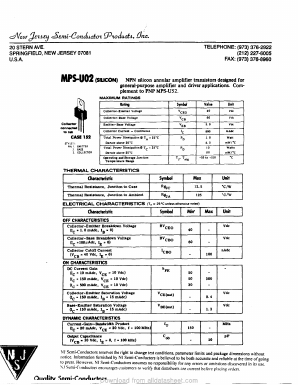MPS-U02 Datasheet PDF New Jersey Semiconductor