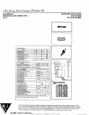 MPS-U60 Datasheet PDF New Jersey Semiconductor