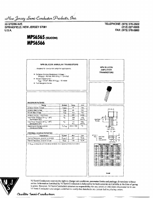 MPS6566 Datasheet PDF New Jersey Semiconductor
