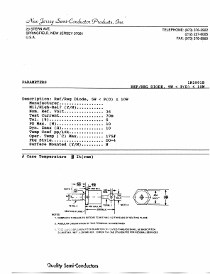 1N2991B Datasheet PDF New Jersey Semiconductor