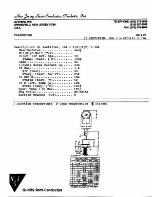 1N1199 Datasheet PDF New Jersey Semiconductor
