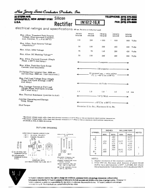 1N1612 Datasheet PDF New Jersey Semiconductor