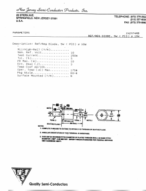 1N2974RB Datasheet PDF New Jersey Semiconductor