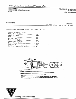 1N2994A Datasheet PDF New Jersey Semiconductor
