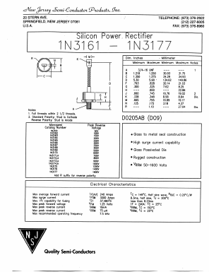 1N3170 Datasheet PDF New Jersey Semiconductor
