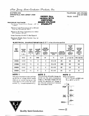 1N3504 Datasheet PDF New Jersey Semiconductor