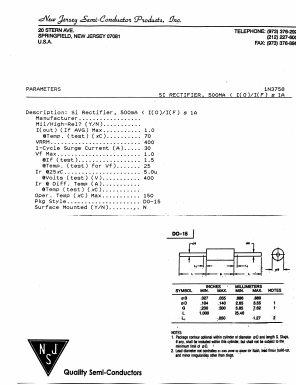 1N3758 Datasheet PDF New Jersey Semiconductor