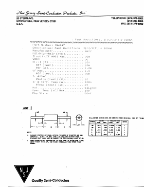 1N4147 Datasheet PDF New Jersey Semiconductor