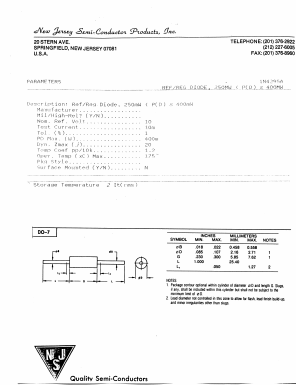 1N4295A Datasheet PDF New Jersey Semiconductor