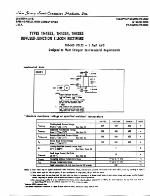 1N4385 Datasheet PDF New Jersey Semiconductor