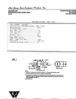 1N4556A Datasheet PDF New Jersey Semiconductor