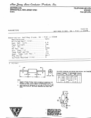 1N4613A Datasheet PDF New Jersey Semiconductor