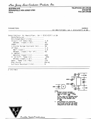 1N4822 Datasheet PDF New Jersey Semiconductor