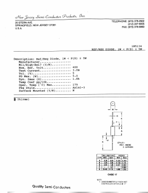 1N5134 Datasheet PDF New Jersey Semiconductor
