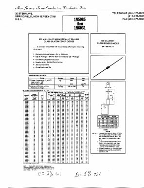 1N6006 Datasheet PDF New Jersey Semiconductor