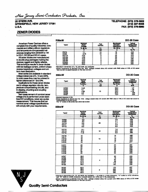 1N735 Datasheet PDF New Jersey Semiconductor