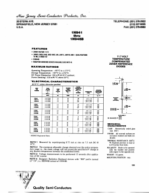 1N945A Datasheet PDF New Jersey Semiconductor