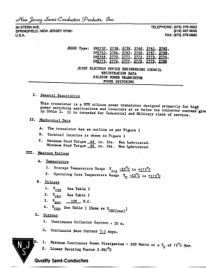 2N2757 Datasheet PDF New Jersey Semiconductor