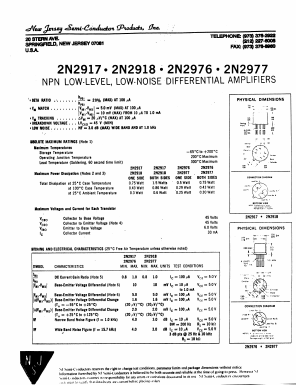 2N2976 Datasheet PDF New Jersey Semiconductor