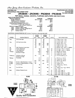 2N3644 Datasheet PDF New Jersey Semiconductor