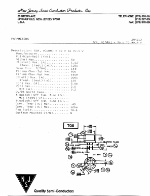 2N4213 Datasheet PDF New Jersey Semiconductor