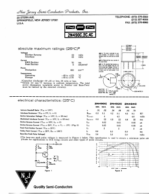 2N494C Datasheet PDF New Jersey Semiconductor