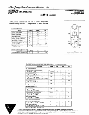 2N4915 Datasheet PDF New Jersey Semiconductor