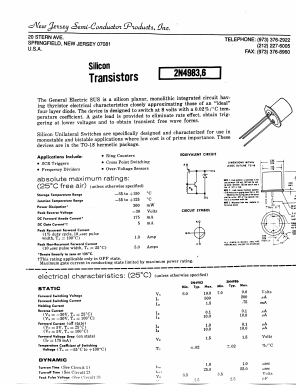 2N4983 Datasheet PDF New Jersey Semiconductor