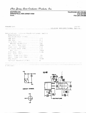 2N4989 Datasheet PDF New Jersey Semiconductor