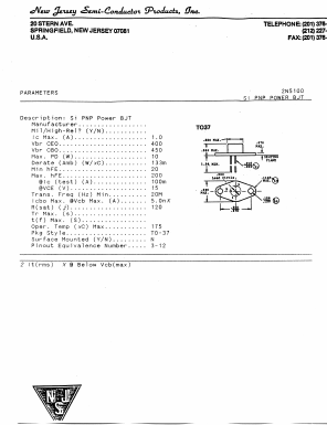 2N5100 Datasheet PDF New Jersey Semiconductor