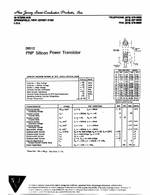 2N5112 Datasheet PDF New Jersey Semiconductor
