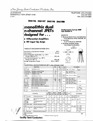 2N5197 Datasheet PDF New Jersey Semiconductor