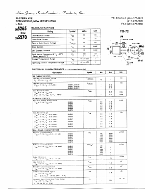 2N5265 Datasheet PDF New Jersey Semiconductor