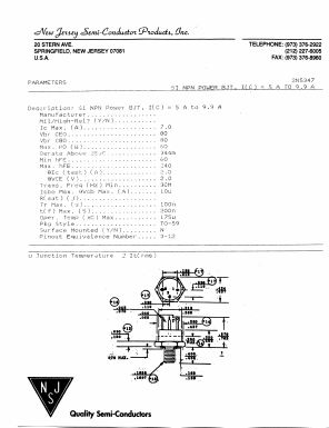 2N5347 Datasheet PDF New Jersey Semiconductor