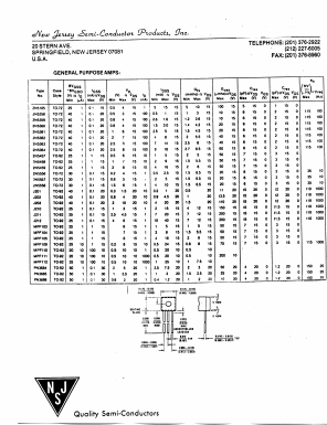 MPF105 Datasheet PDF New Jersey Semiconductor