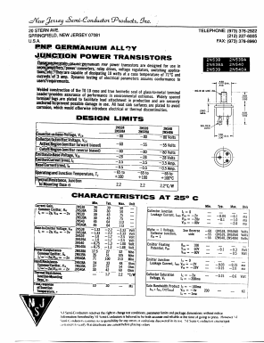 2N539A Datasheet PDF New Jersey Semiconductor