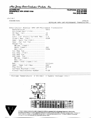 2N5636 Datasheet PDF New Jersey Semiconductor