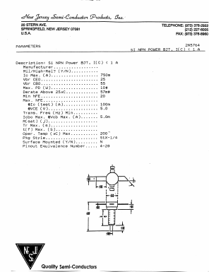2N5764 Datasheet PDF New Jersey Semiconductor