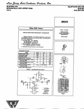 2N5943 Datasheet PDF New Jersey Semiconductor