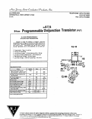 2N6116 Datasheet PDF New Jersey Semiconductor