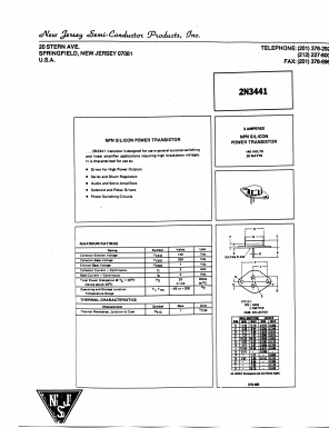 2N6264 Datasheet PDF New Jersey Semiconductor