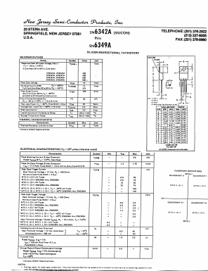 2N6349A Datasheet PDF New Jersey Semiconductor
