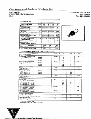 2N6556 Datasheet PDF New Jersey Semiconductor